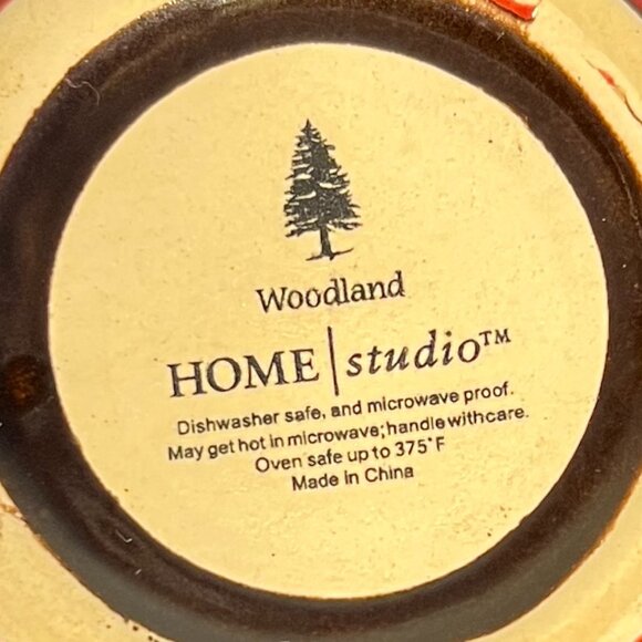 WOODLAND HOME STUDIO Russet Red Glazed Mug w/ Inlaid Brown Bears & Trees - Picture 9 of 9